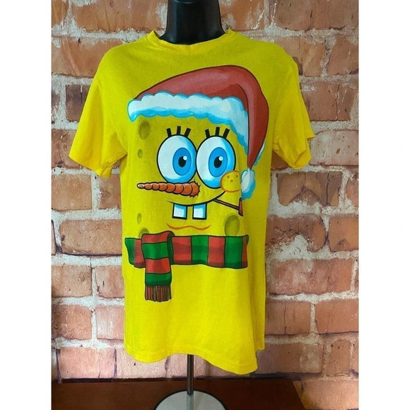 SpongeBob Nickelodeon Women's Christmas Short Sleeve Small Snowman Pre-owned - Picture 2 of 6